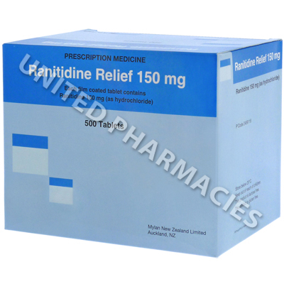 Ranitidine Relief (Ranitidine Hydrochloride) - 150mg (500 Tablets)